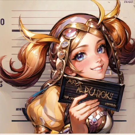 <lora:add_detail:1> <lora:GoodHands-vanilla:1>, <lora:lissa-nvwls-v1:1>, <lora:barbie_mugshot_B:1>, lissa, barbie mugshot, huge smile, height chart:1.4, looking at viewer