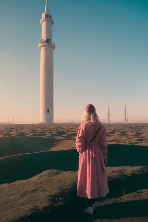 cashier woman, minaret, blond braids, by Harry Benson, Misa Ato, by Kilian Eng, Andreas Levers, Gustave Van de Woestijne, Frederik de Moucheron. steampunk, negative space, colorgraded, Cinematic film still, analog style, RAW photo, hyper real photo, ultrarealistic uhd faces, 8k uhd, dslr, soft lighting, high quality, film grain, Fujifilm XT3, photographed on a Kodak PIXPRO AZ401 16MP Digital Camera, 50mm lens, F/2.8, HDR, hyper-realistic, colorgraded, volumetric lighting, volumetric fog, moist, shallow depth of field, reflections, absurdres, fashion shot, psychedelic, MSX2 systems color palette
