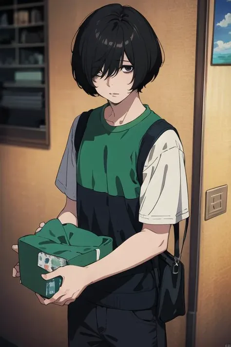 masterpiece, best quality, high quality, ((Masterpiece)), ((High resolution)), ((Fine detail)), (High-definition CG), high contrast, HDR, (official art), 1boy, solo, male focus, looking at viewer, , , <lora:shuuji_nakaumi:0.70>, shuuji_nakaumi, black hair, bags under eyes, black eyes,