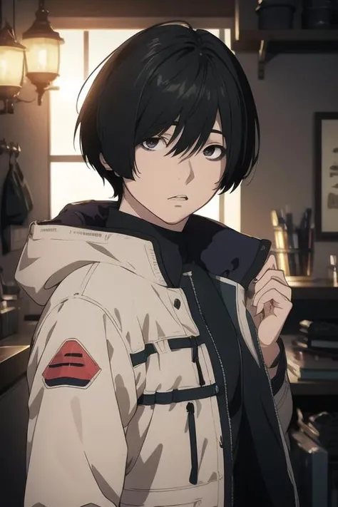 masterpiece, best quality, ultra-detailed, illustration, ((Masterpiece)), ((High resolution)), ((Fine detail)), (High-definition CG), high contrast, HDR, (official art), 1boy, solo, male focus, looking at viewer, upper body, , <lora:shuuji_nakaumi:0.70>, shuuji_nakaumi, , coat