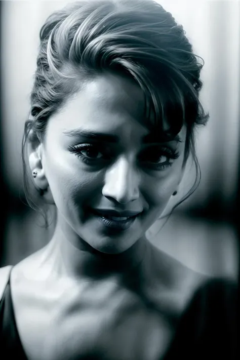 <lora:add_detail:1>, <lora:GoodHands-vanilla:1>, <lora:madhuri-01:1> madhuri dixit,smile, portrait, Low-key lighting with a single spotlight on the subject (Low-Key Spotlight).,sub surface scattering, detailed skin, Convoluted Water Reflection, walker evans,zoom layer