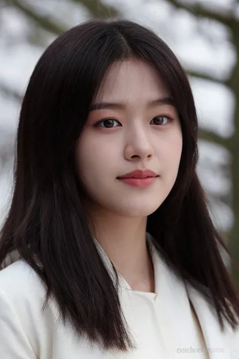 1girl,(RAW photo, best quality), (realistic, photo-realistic:1.4), masterpiece, an extremely delicate and beautiful, extremely detailed, 2k wallpaper, Amazing, finely detail, extremely detailed CG unity 8k wallpaper, ultra-detailed, highres, soft light, beautiful detailed girl, extremely detailed eyes and face, beautiful detailed nose, beautiful detailed eyes,cinematic lighting,perfect anatomy,slender body, wearing a padded winter jacket ,(bokeh:1.2), outdoor,winter, snowflakes, looking at viewer, basic makeup
