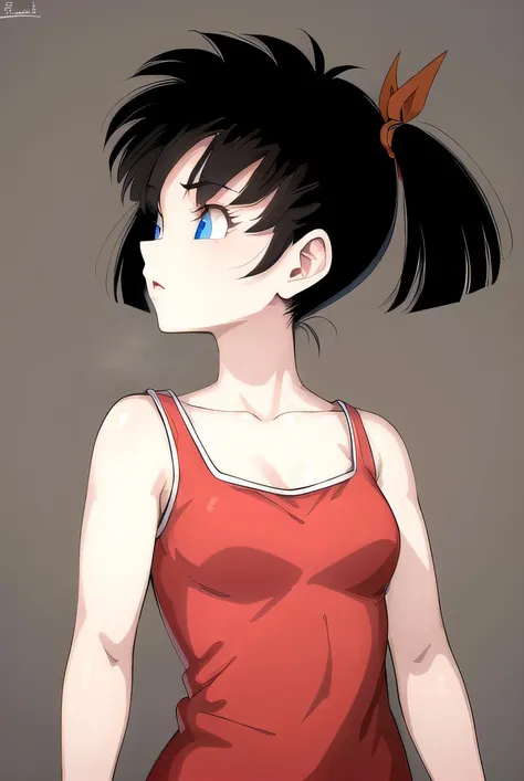 best quality, (masterpiece),(ultra-detailed), (high quality), (high resolution), <lora:pandel:0.7>,short hair, pandel, black hair, blue eyes, twintails, red dress, pink shirt,upper body,
