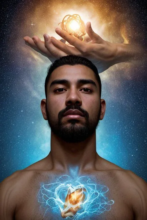photo illustration from a world in the clouds,in the style of tanya shatseva,the stars art group (xing xing),meghan howland,dark indigo and light cyan,mind-bending sculptures,realistic hyper-detail,fluid simplicity,
((A masculine, bearded, hispanic man, caramel brown skin, deep black eyes)) ((staring at the viewer)),realistic skin detail,pores,masterpiece,majesty,unique,ethereal,
<lora:miguel_bojorquez:1>,<lora:Storm_Cloud_Style:0.6>,<lora:WildcardX-XL-Detail-Enhancer:1>,