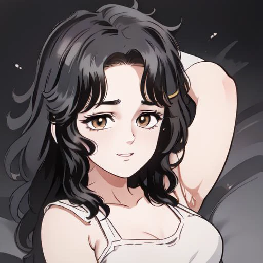 (masterpiece:1.4), high quality, high definition, sharp focus, detailed clothes, detailed body, detailed face, anime, best quality, 4k, 8k, absurd resolution, intricate detail, detailed hands, detailed eyes, animation, illustration, highly detailed, highres, extremely detailed, <lora:ETO_OCC002:0.7> ETO_OCC, black hair, curly hair,longhair, thick eyebrows, <lora:hyperdenoiser_v090:0.6>, (looking at viewer:1.6), (plump), (curvy), (thick), (hazel eyes:1.3), (parted bangs:1.4), <lora:mesugaki-10:0.6>, smiling, smug, <lora:ETO_OC:0.2> ETO-OC, <lora:sensualface_type1:0.6>, gasping, ecstasy, seductive smile, <lora:perfetfingers:1>, pureerosface_v1, prettify, OverallDetail, Illust-InstaFilter, hotify, edgQuality, Earth-QualityPos, BodyPositive, Best_QualityPos, Legs outstretched, arms outstretched, Fisheye-shot, 1girl, breasts, skindentation, <lora:pinup_resize:0.8>, <lora:hyperrefiner_v090:0.6>, <lora:FistoftheNorthStar_ComicStyle-000060:0.8>