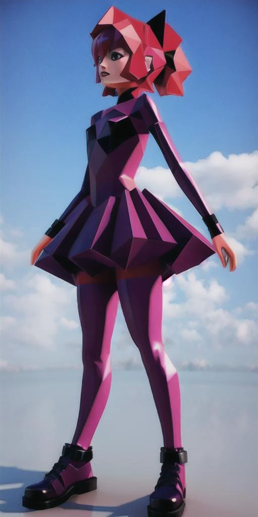 (((3D-polygon-style))) 1girl