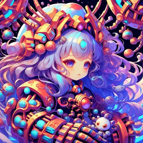 <lora:grabbygrills:0.95>, grabbygrills, beautiful chibi cosmic mecha with (oversized:1.24) (magical mechanical gauntlet fists), (red and black outfit), in hyperspace, (perfect face, perfect hair:1.2), soft lighting, <lora:BimbusAccumulus:1> bimbusaccumulus