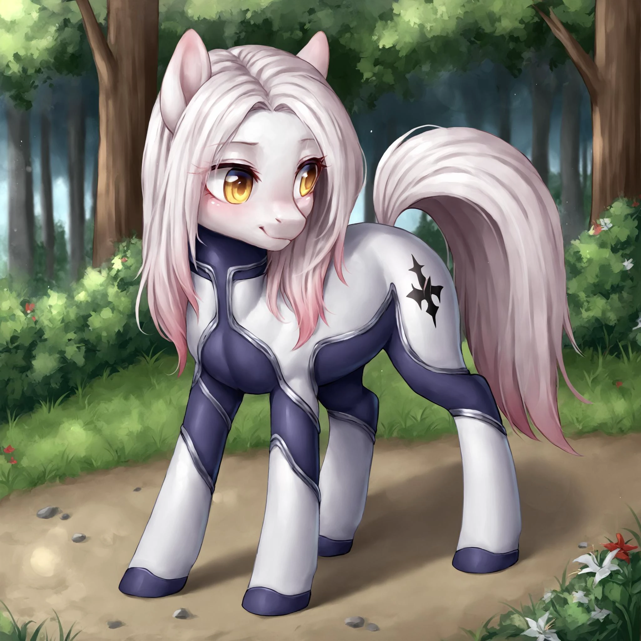 score_9, score_8_up, score_7_up, score_6_up, score_5_up, score_4_up, by aki99 BREAK
(vl4dil3n4:1.1), white hair, (cic4d4 bodysuit:1.1), feral pony, standing BREAK <lora:vl4dil3n4-ponyxl-1-000009:0.8>
grass, tree, mountain, lake <lora:aki99_pony_v3-000012:0.8>