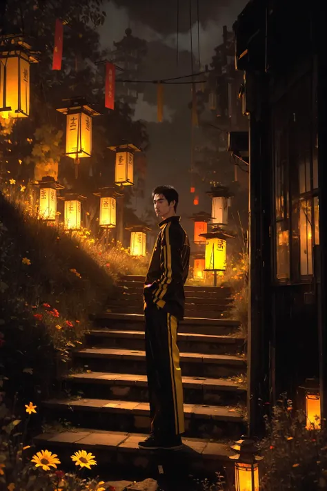 , night, backlight, <lora:lixiaolong:0.9>, 1 guy, black and yellow strip clothes and trousers, sports wear, solo,(((looking at viewer))), (facing viewer)
<lora:ghostdom_20230621222536-000016:0.9> ghostdom, night, backlight,