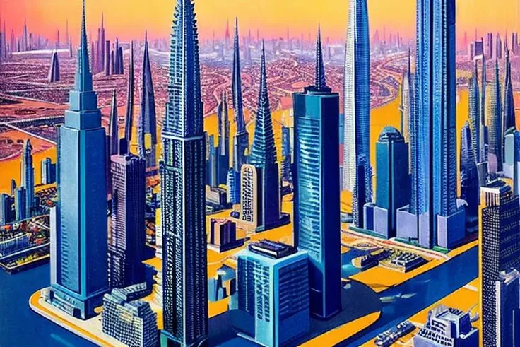 sd-pulp of a futuristic megapolis