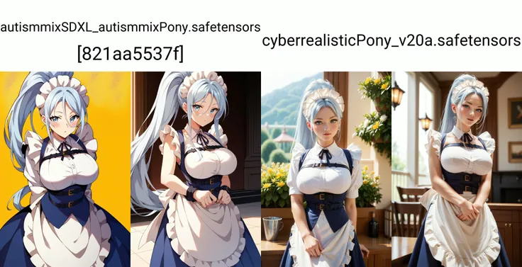<lora:Sylpha:0.8> sylpha, long_hair, blue_eyes, blue_hair, blush,large_breasts,ponytail,maid_headdress, maid, apron,, Score_9, Score_8_up, Score_7_up, Score_6_up, Score_5_up, Score_4_up, BREAK,1girl in full growth, best quality, masterpiece, ultra-detailed, high quality,good quality,1 girl,(master piece,high resolution, ultra detailed,8K,16K),look at viewer