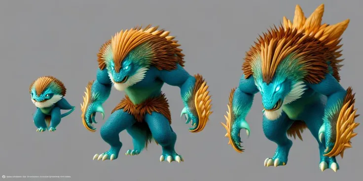 ((monsterevolution)),(evolution:1.2),(giant),8k, high quality,highres,best quality, masterpiece,high detail,anthropomorphic fur, ((silavra art style)),3d render ultra detailed of a beautiful animal, ethereal, light rays, particles, beautiful studio soft light, rim light, vibrant detail painting, hell