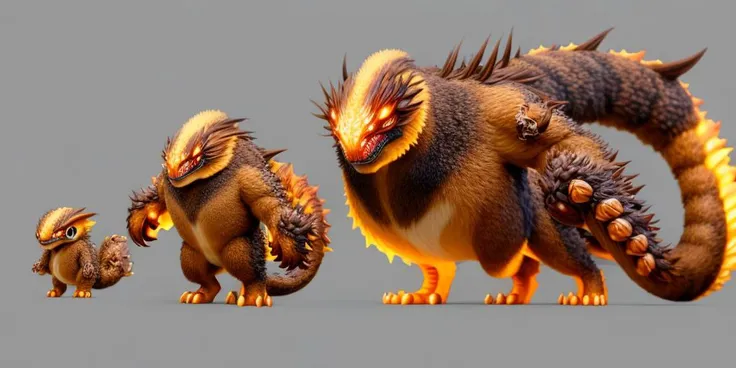 ((monsterevolution)),(evolution:1.2),(giant),8k, high quality,highres,best quality, masterpiece,high detail,anthropomorphic fur, ((silavra art style)),3d render ultra detailed of a beautiful animal, ethereal, light rays, particles, beautiful studio soft light, rim light, vibrant detail painting, hell