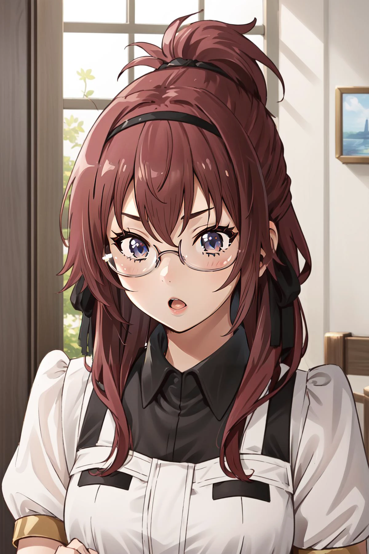 (masterpiece, best quality), intricate details,
1girl, <lora:ANIME_LiliaGreyrat_aiwaifu-10:0.8> LiliaGreyrat_aiwaifu, glasses, maid outfit, red hair,
<lora:ganbaruzoi-v3:0.8> ganbaruzoi, open mouth, :o, clenched hands, v-shaped eyebrows, upper body,