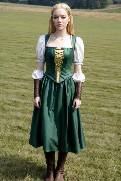 3mm4s, face , medieval fantasy costume, grass fields <lora:3mm4s:1>