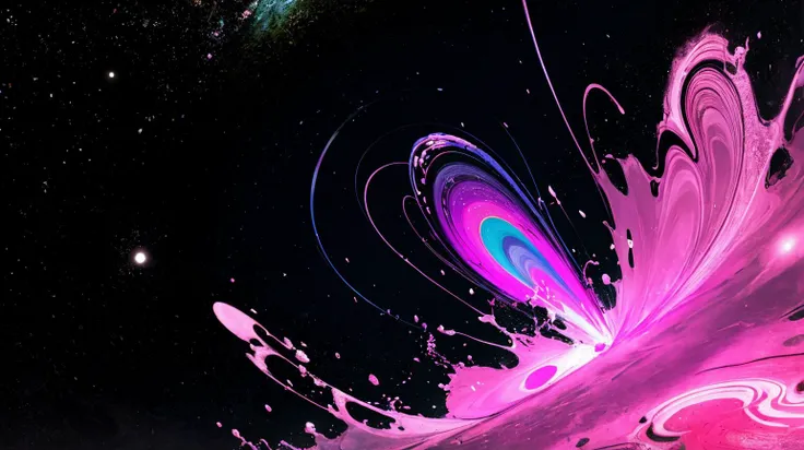 colorful abstract mesmerizing cosmic, absurdres
AND black darkness completely empty