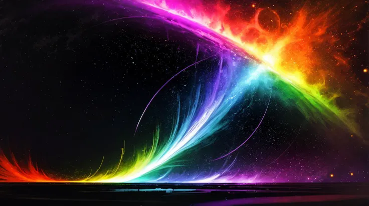 colorful abstract Celestial echoes Quantum flux, absurdres
AND black darkness completely empty