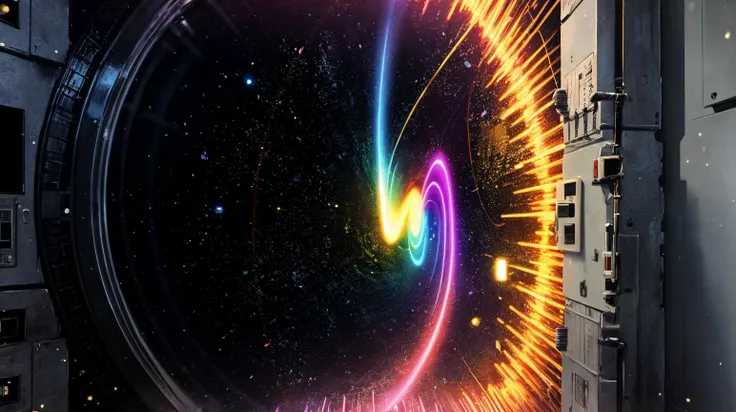colorful abstract Quasar Ephemeral, absurdres
AND black darkness completely empty