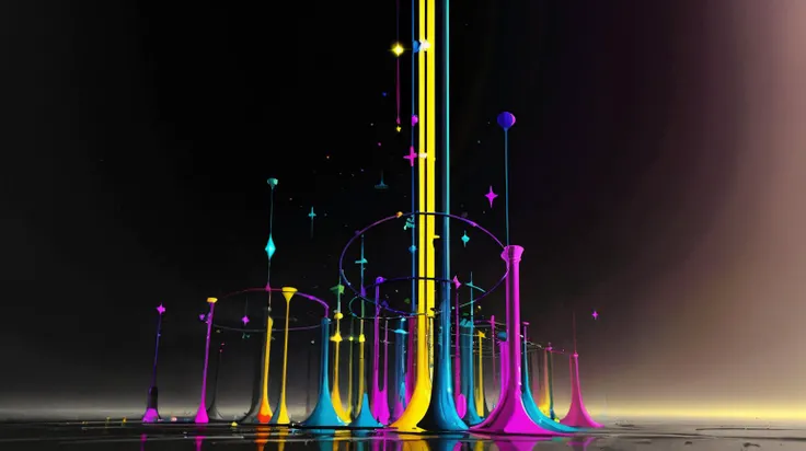 colorful abstract Synesthesia colorful, absurdres
AND black darkness completely empty