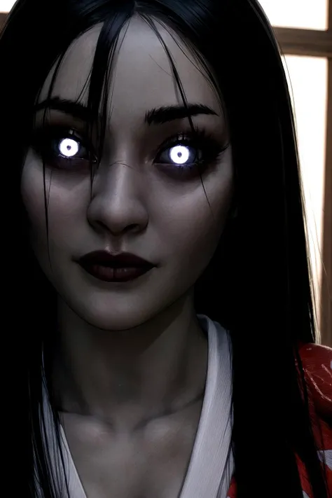 Hisako, sharp teeth, black hair, long hair, japanese clothes, colored skin <lora:Hisako-11KIv9:0.8>, glowing_eyes,, beautiful, (masterpiece:1.2), (best quality:1.2), perfect eyes, perfect face