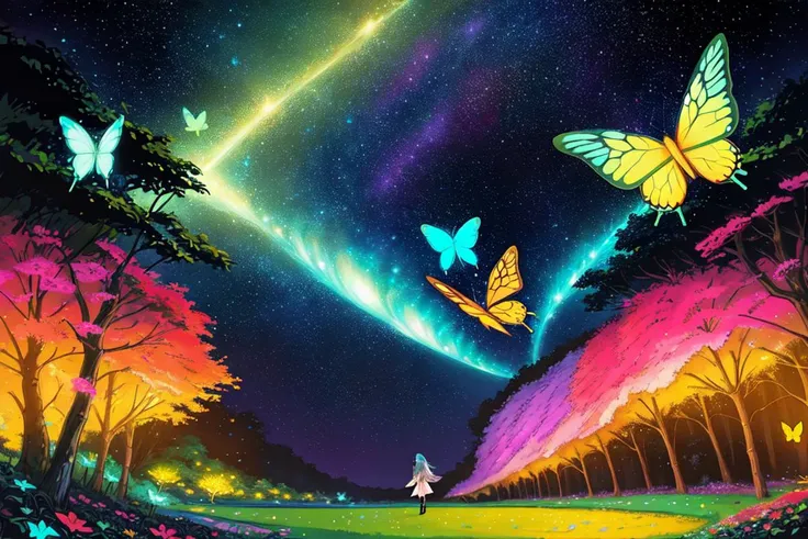 Comic art, Flat-colors,
1 girl, adult (elven:0.7) woman, minimalism
1girl, aged up
e celestial fireworks starry sky,floral atmosphere,vibrant godray effect on a realistic,hyperdetailed vibrant glowing petal,luminous foliage,dreamlike wonderland-garden naughty butterflies
<lora:fractalized:0.2>, fractal_environment,