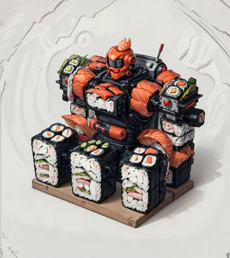 <lora:SushiStyle v1:1> SushiStyle robot