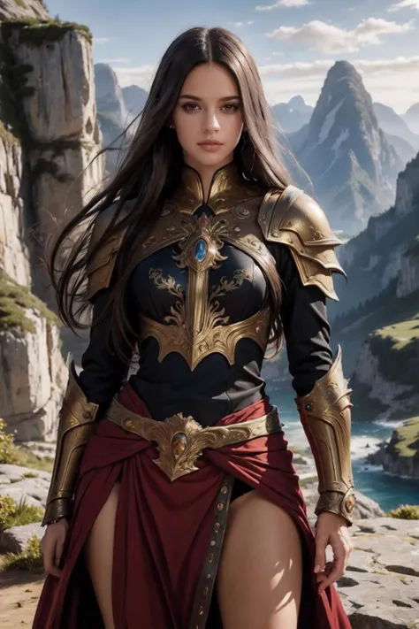 (masterpiece, high quality, best quality:1.3), fantasy style,
woman, long hair, dark brown eyes, dark brown hair, lipstick, 
edgGolden, dressed in golden armor, cowboy shot, 
extremely detailed, extremely intricate, fine texture, Extremely high-resolution details, detailed hair, sharp focus, (Epic scenery:1.05), (beautiful scenery:1.05), (detailed scenery:1.05), (intricate scenery:1.05), (wonderful scenery:1.05),
<lora:edgNadiaGolden:0.7>