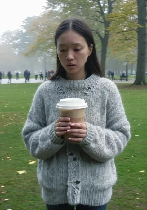 video still, wide angle,
woman wearing thick knitted sweater
busy public park, natural light, takeaway cup,
<lora:badquality_v02:1>,
deep focus, crisp focus, digital sharpening, jpg, grainy snapchat still, social media instagram post,
((blurry, motionblur, flat light , haze, blur , out of focus, slow shutter, high ISO:2))