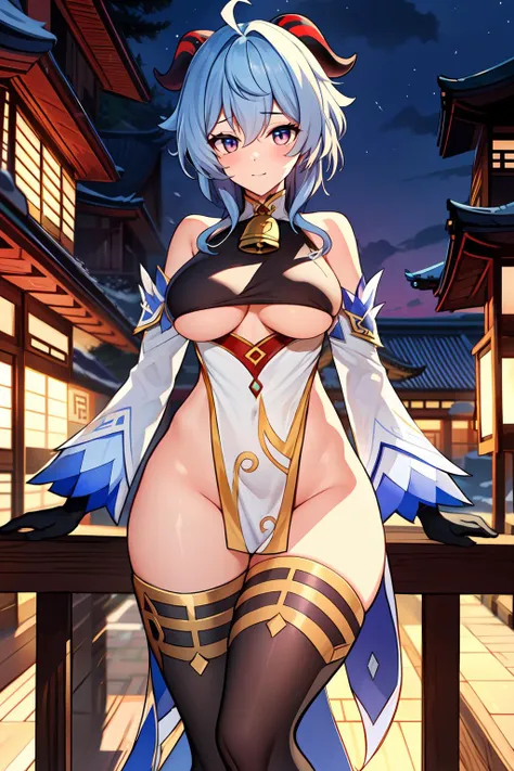 1girl, Okita Souji Alter, Fate/Grand Order, anime style, high detail, sexy, beautiful, exposed skin, slender, breast, nipples, nude, moon, stars, absurdres, high res, ultrasharp, 8K, UHD, retina, masterpiece, ccurate, anatomically correct, textured skin, super detail, high details, high quality, award winning, best quality, highre, looking at viewer, detailed eyes