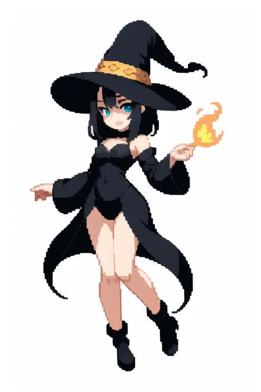 1girl, full body, (masterpiece, top quality, best quality), transparent background, (messy) black medium hair, witch, crazy teal eyes, seductive, madness
