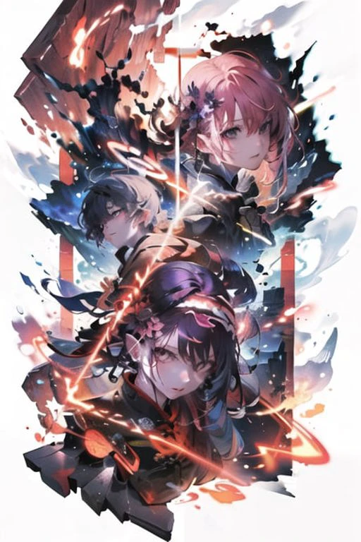 [(white background:1.5)::5] hexagon,(detailed face:1.2),smile,chinese style,immortal demeanor, long-haired man, peaks, deep ravines, stars, turbulent winds, soaring dragons, cross-shaped sword, purple clouds, giant birds, portal, smoke, flames, mystical runes, ancient robe, red petals, halo,lightning,thunder,<lora:lightAndShadow_v10:0.3>, <lora:lightlineArtLora_v10:0.3> ,<lora:yoneyamaMaiStyleLora_yoneyamaMaiV2:0.5>, <lora:gachaSplashLORA_gachaSplash31:0.4>