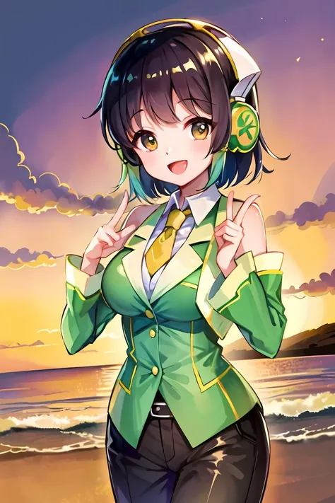 (high quality, high detailed:1.1), (seika:1.2), solo, standing, cowboy shot, looking at viewer, smile, sky,