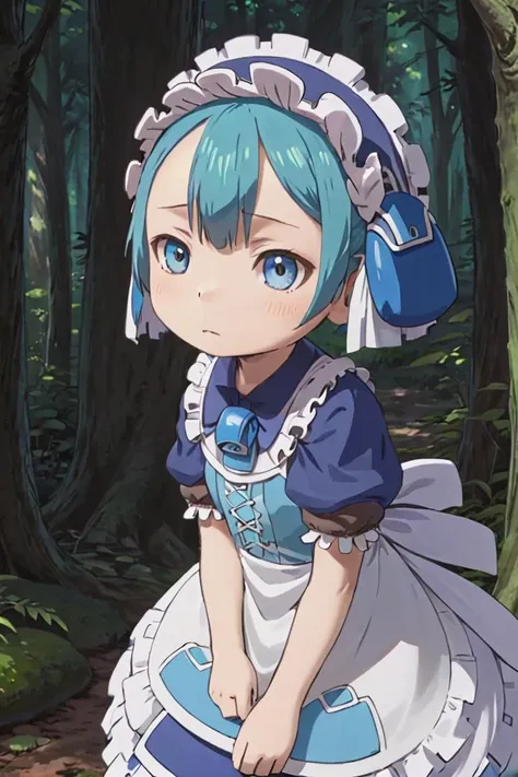 1boy,
masterpiece, ultra detail, forest
<lora:marulk-000007:0.6> marulk, solo, looking at viewer,
tree, puffy short sleeves, maid, maid headdress, capelet, otoko no ko, pouch, male child, whistle, blue capelet, whistle around neck