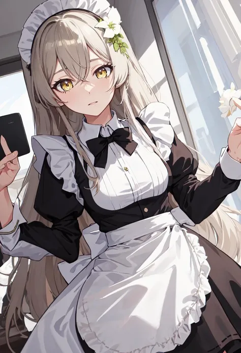 best quality, masterpiece, highres, solo, (nagisa_bluearchive:1.10), (maid:1.40), (long maid dress:1.15), 16 <lora:nagisa_bluearchive:0.80>