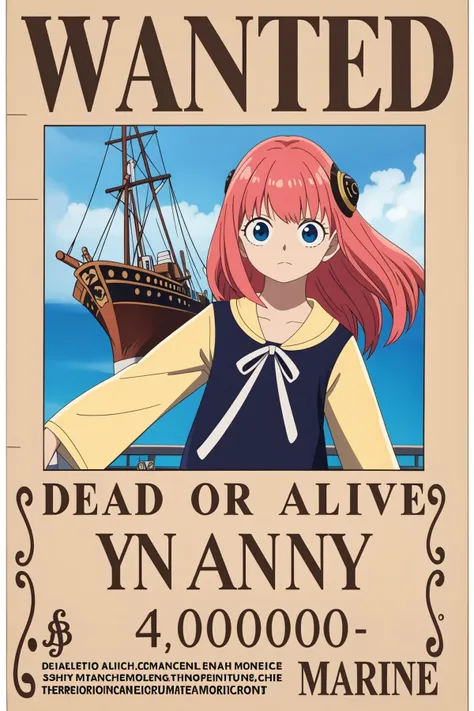 (best quality, masterpiece:1.2),haizeiwang/\(wanted/\),<lora:AnyaHD:0.7>,(Anya\(SPYXFamily\)),upper body,the background is the ship,navigation,