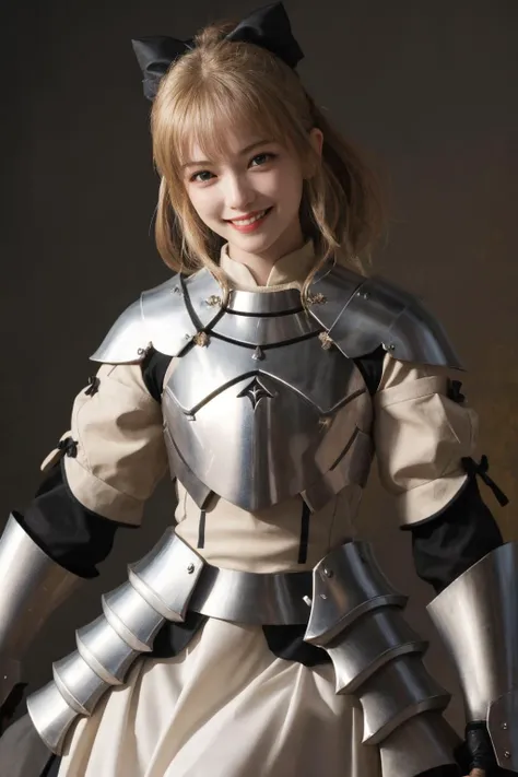 masterpiece, best quality, CG, wallpaper, HDR, high quality, high-definition, extremely detailed, lily armor, smile, looking at viewer,<lora:Saber Lily V2:0.8>