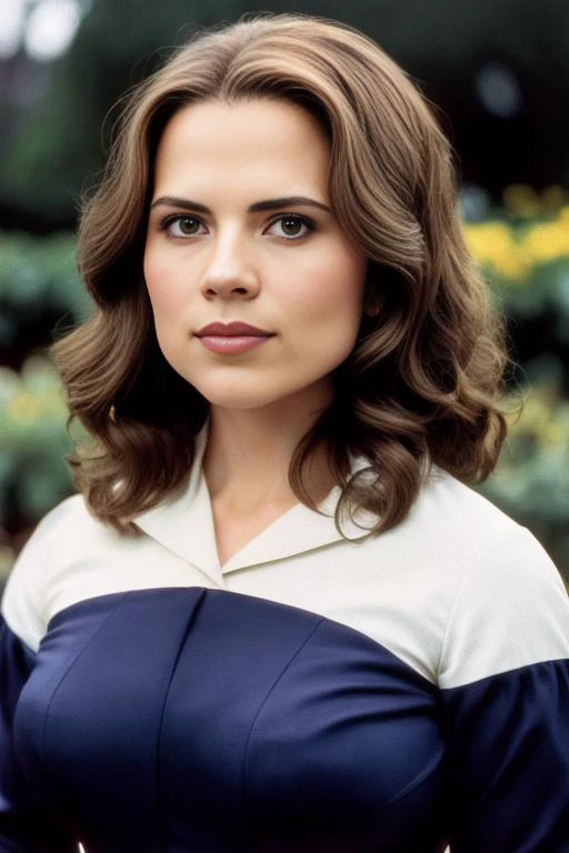 photo of HayleyAtwell2, half shot, hyper realistic photograph, detailed face, film grain, Kodak portra 800, f1.8,