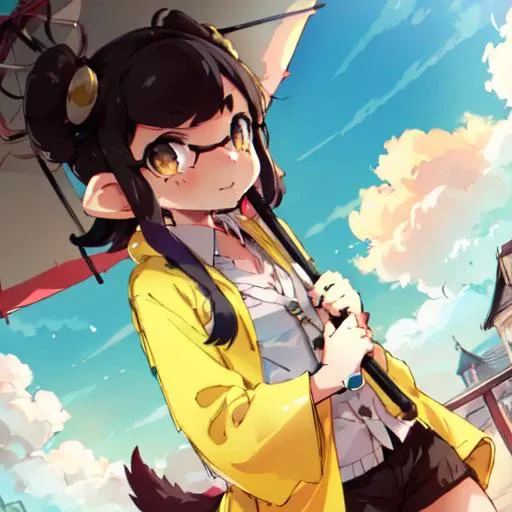 <lora:RosaPokemon_v10:0.8>, Beautiful Art Style, 1girl, young woman, looking at viewer, well-favored, city, tail masturbation, firefighter costume, splatoon, inkling, octoling, fan, umbrella, callie, <lora:splatoonCharacters_combinedV2:0.6>, <lora:petenshi2-000006:1>, <lora:petenshiStyleLora355_v11:0.8>