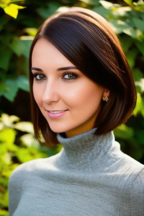 A stunning intricate full color portrait of a beautiful women, wearing a black turtleneck, happy, epic character composition,by ilya kuvshinov, alessio albi, nina masic,sharp focus, natural lighting, subsurface scattering, f2, 35mm, film grain, portait, closeup, very detailed skin texture <lora:katiejordin-000006:1>