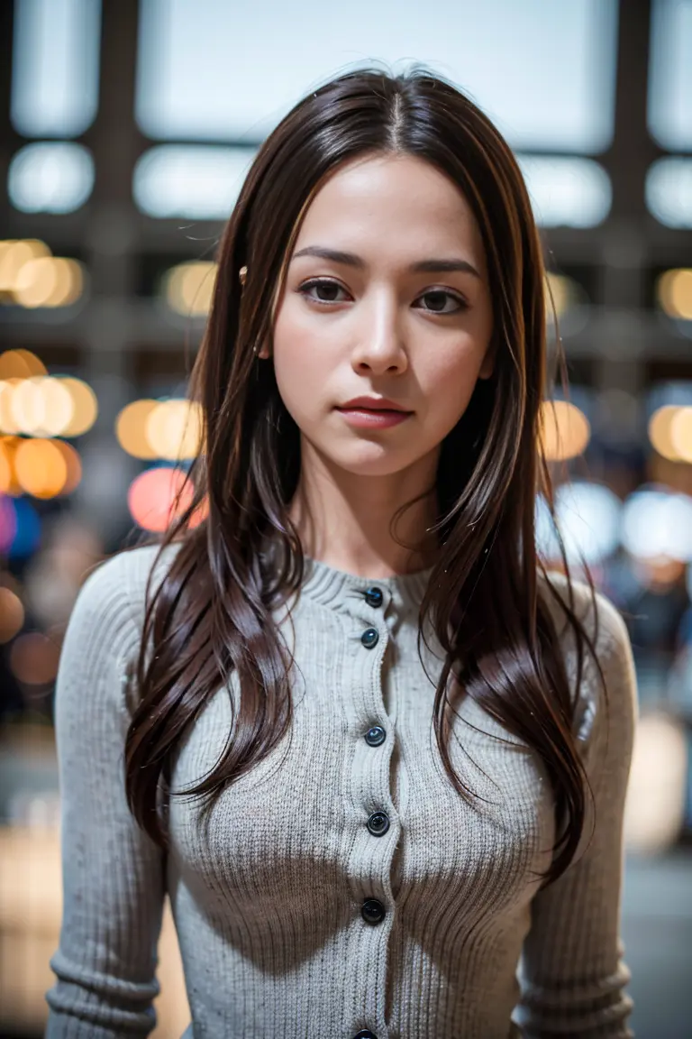 woman,
(finely detailed beautiful face), (finely detailed beautiful squinting eyes:1.1), (frowning mouth),
(8k eyes), (8k pupils), (button nose),
single hair intake, brunette long hair,
wearing (knit dress),
standing,
atmospheric perspective, in dark night,
(photorealistic:1.4), masterpiece, ultra quality, insanely detailed, (ultra high res), absurdres,