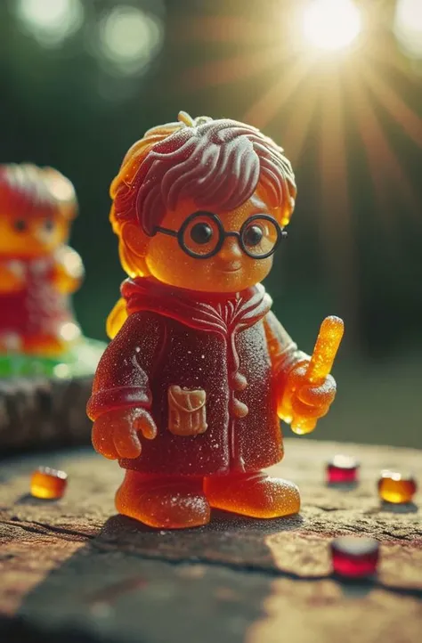 gummy harry potter doing magic (shallow depth of field:0.6), highly detailed, high budget, (bokeh:0.6), film grain, grainy , <lora:RMSDXL_Darkness_Cinema:0.8> <lora:MJ52:0.4> <lora:GummiRay:1>