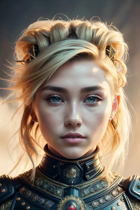 modelshoot style A stunning intricate full color portrait of pugh-subject,
epic character composition,
elden ring style leather armor,
brilliant long blonde hair,
lightrays and lightgeo,
by ilya kuvshinov, alessio albi, nina masic,
sharp focus, natural lighting, subsurface scattering, f2, 35mm, film grain