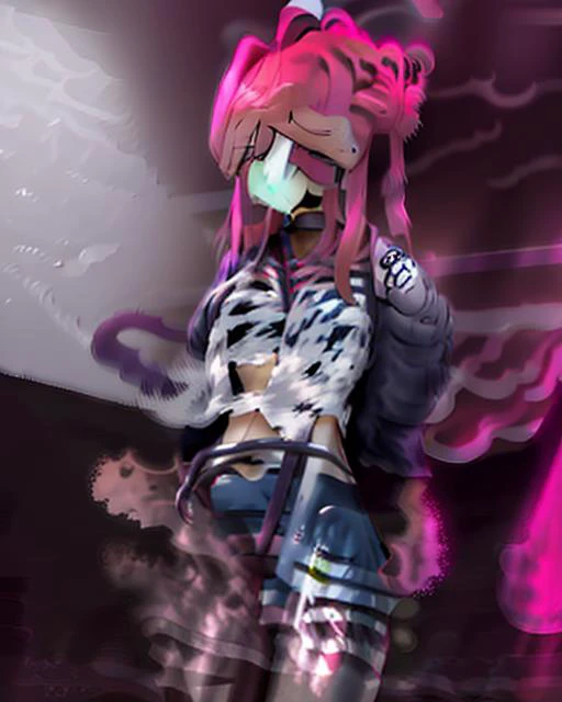 masterpiece, best quality, 1girl, beautiful eyes, Smirk, bad girl, punk,
<lora:NSchoolgirl:2> NScoolGrl, <lora:DDLC:1> school uniform, monika, blazer, brown sweater, collared shirt, neck ribbon, blue skirt, monika, green eyes, brown hair, very long hair, ponytail, hair ribbon, white ribbon,
