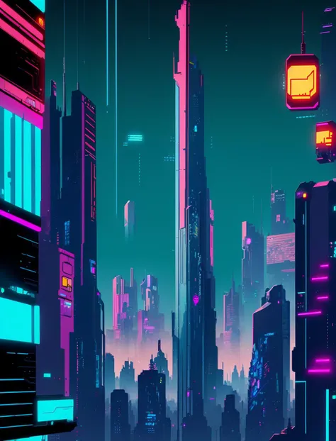 cyberpunk city, high tech, cyber wear, realistic, science fiction, flat colors, <lora:lineart + flat colors v2:1.0>