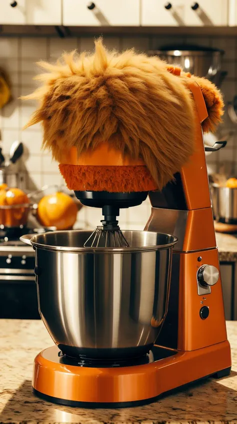 <lora:FluffyStyle:1> FluffyStyle Orange Stand mixer