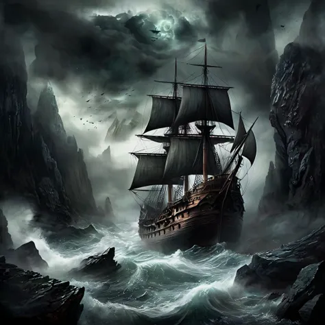 ship, ark, fall, sails,
ethereal darkness. sinister intentions. storm, rocks, mist, fog, broken,
illusionix
<lora:illusionix:1>