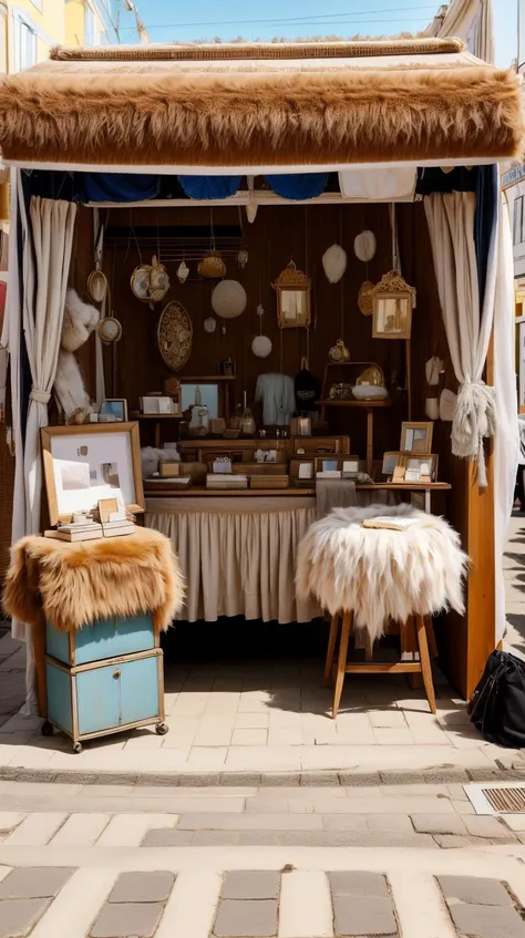 <lora:FurryStyle:1> FurryStyle stalls selling vintage items at Feira da Ladra, a famous flea market in Lisbon <lora:add_detail:0.5> Intricate details