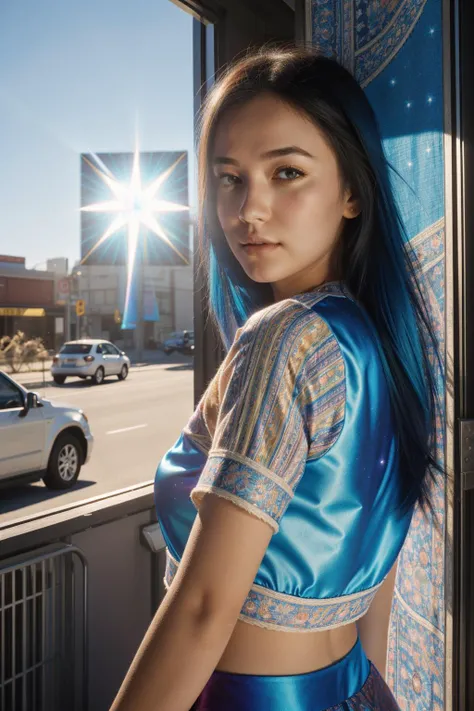 1girl, attractive Photograph, hearthstone artwork, medium shot of a Lightcore Misshapen ("Through the prism of connection, we realize we are but threads in the intricate tapestry of the universe.":1.3) , Sharp Convenience store in background, Hopeless reeds and vegetation, Clear skies, Bokeh, Rough sketch, Confused, CGI Art, Accent lighting, Intentional Camera Movement, Kodak UltraMax 400, F/2.8, fluorescent blue and Vibrant neon hue, glittering, Folded Silk, unreal engine, award winning, (portrait art by Krenz Cushart:1.0) , (Emmanuel Lubezki:0.8) , (Vergvoktre:1.3)