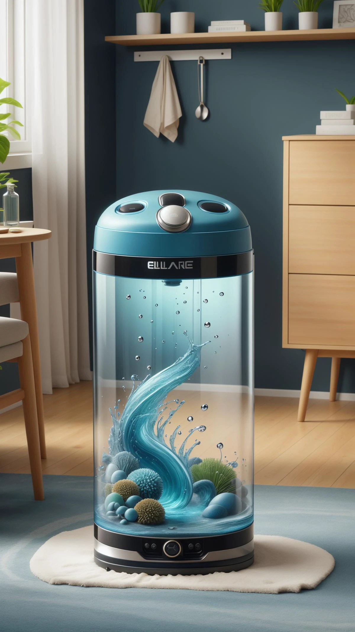 <lora:ElementWater:0.8>ElementWater Canister vacuum, nature inspired, water, wet, drops, (Masterpiece:1.3) (best quality:1.2) (high quality:1.1)