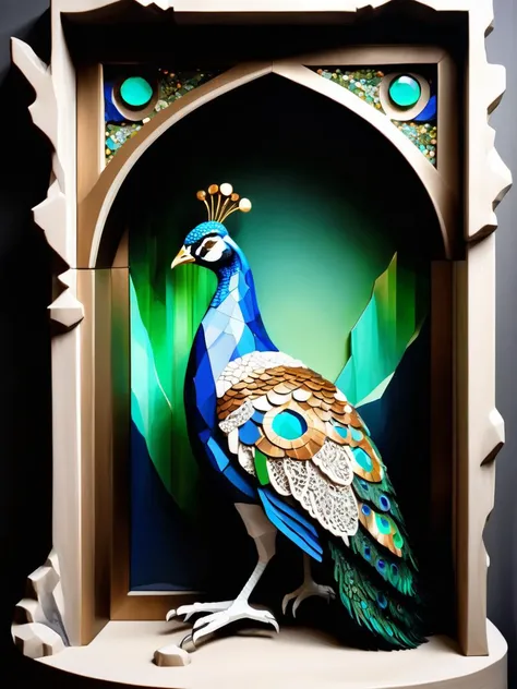 isometric style, (Girlish Drawing:1.3) of (Detailed illustration:1.3),(Depressing:1.3) Peacock blue, unexpected, intricate, interconnected regions, Ebony, Emerald, Ruby, Sapphire, Bronze, Topas, Mosaic, Topography, Animal, Fractal, Frame, Branches, wool, embroidery, Grudge who will, but none deny, Stalactites: Mineral formations hanging from the ceilings of caves.,Nocturnal Binoculars: Binoculars equipped with night vision for observing stars and wildlife in the dark.,Peridot: A green gemstone used in jewelry.,White Sandstone: A type of sandstone with a pale or white color, used in construction., <lora:Oil Painting Sharp Style LoRA_Pony XL v6:1> oil painting,(by Artist Enki Bilal:1.3),(Aestheticism:1.3),(Desaturated:1.3), vibrant, beautiful, crisp, detailed, ultra detailed, intricate, isometric style